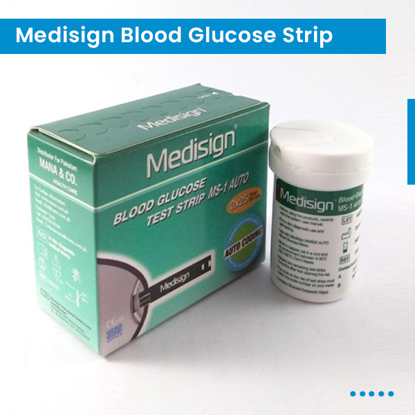 Medisign Blood Glucose Test Strips 25’s Auto Coding